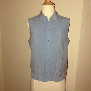 Button up, sleeveless shirt